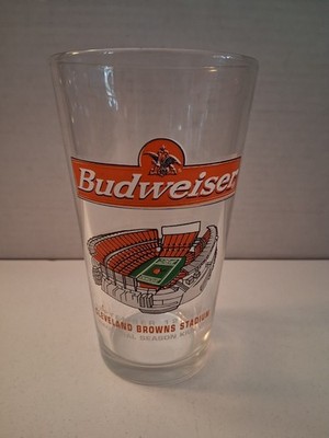 Cleveland Browns Stadium Sept. 12, 1999 Inaugural Season Budweiser Pint Glass