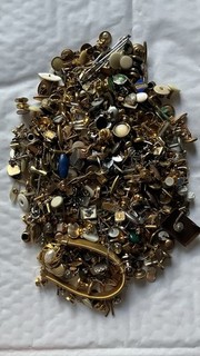 Lote de gemelos antiguos individuales vintage incl. probabilidades de 1920 y otros 900 gramos basura K