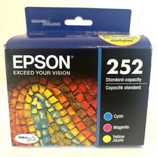 Epson 252 Printer Ink Cartridge Cyan Magenta Yellow Genuine Standard Capacity