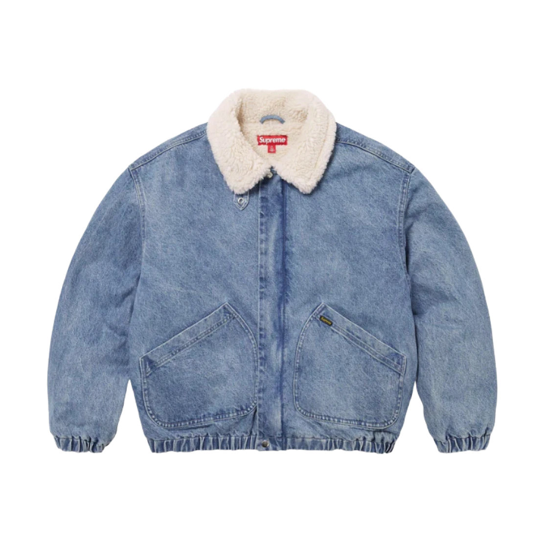 Blouson bomber denim doublé fausse peau de mouton Supreme   24FW