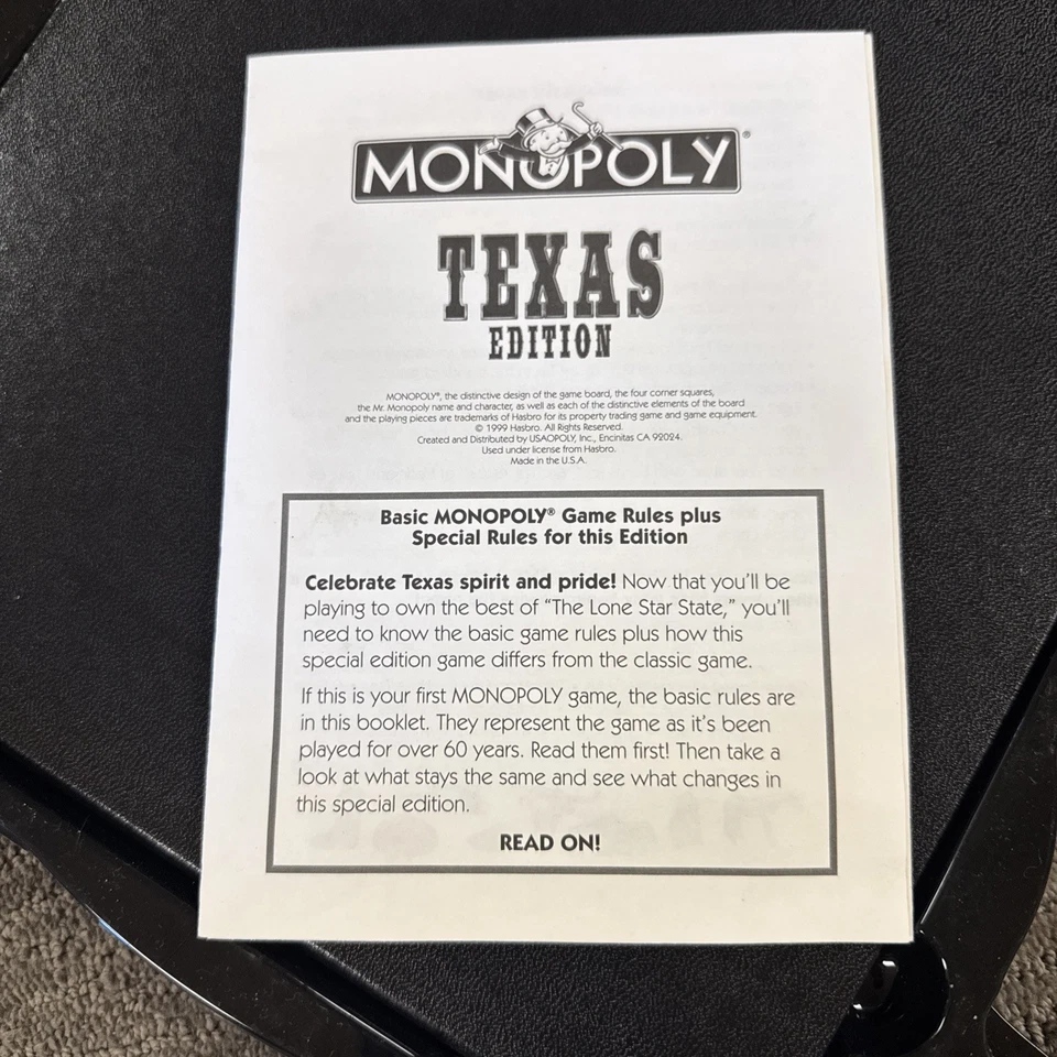 Monopoly TEXAS STATE SHAPED Edition 1999 Sealed Pieces Unused - Image 3 of 4