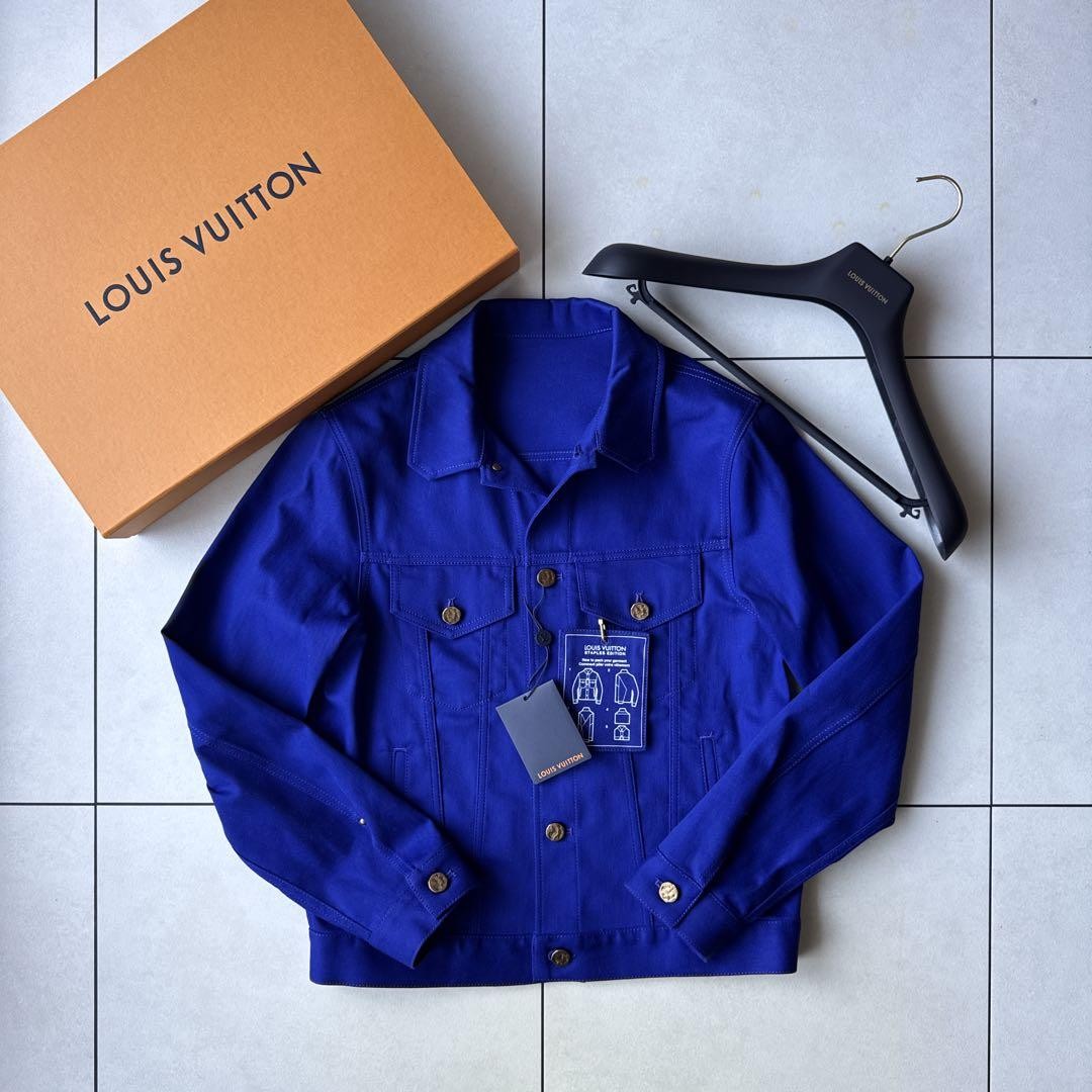 Louis Vuitton Blue Denim Jacket G-Jean Size 46 Casual Stylish Authentic