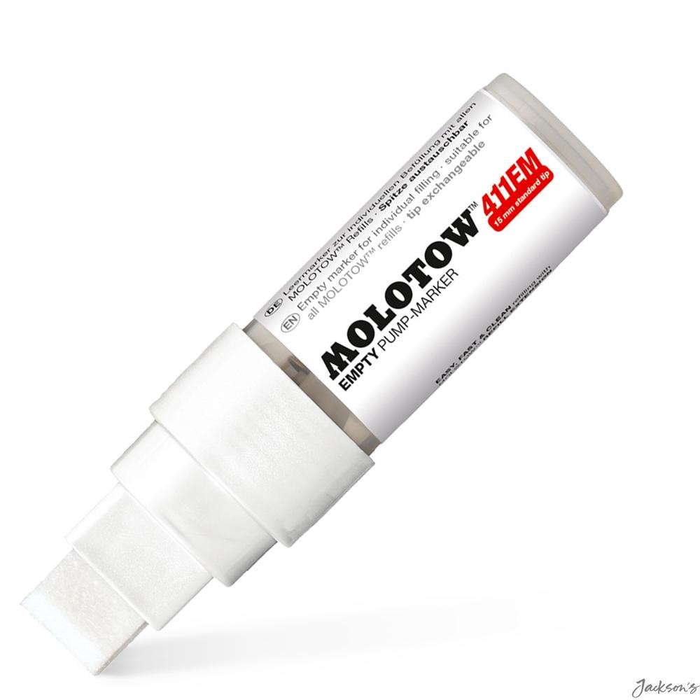 Molotow 411EM Empty Pump Marker Plastic 15mm Tip Refillable Paint Pen