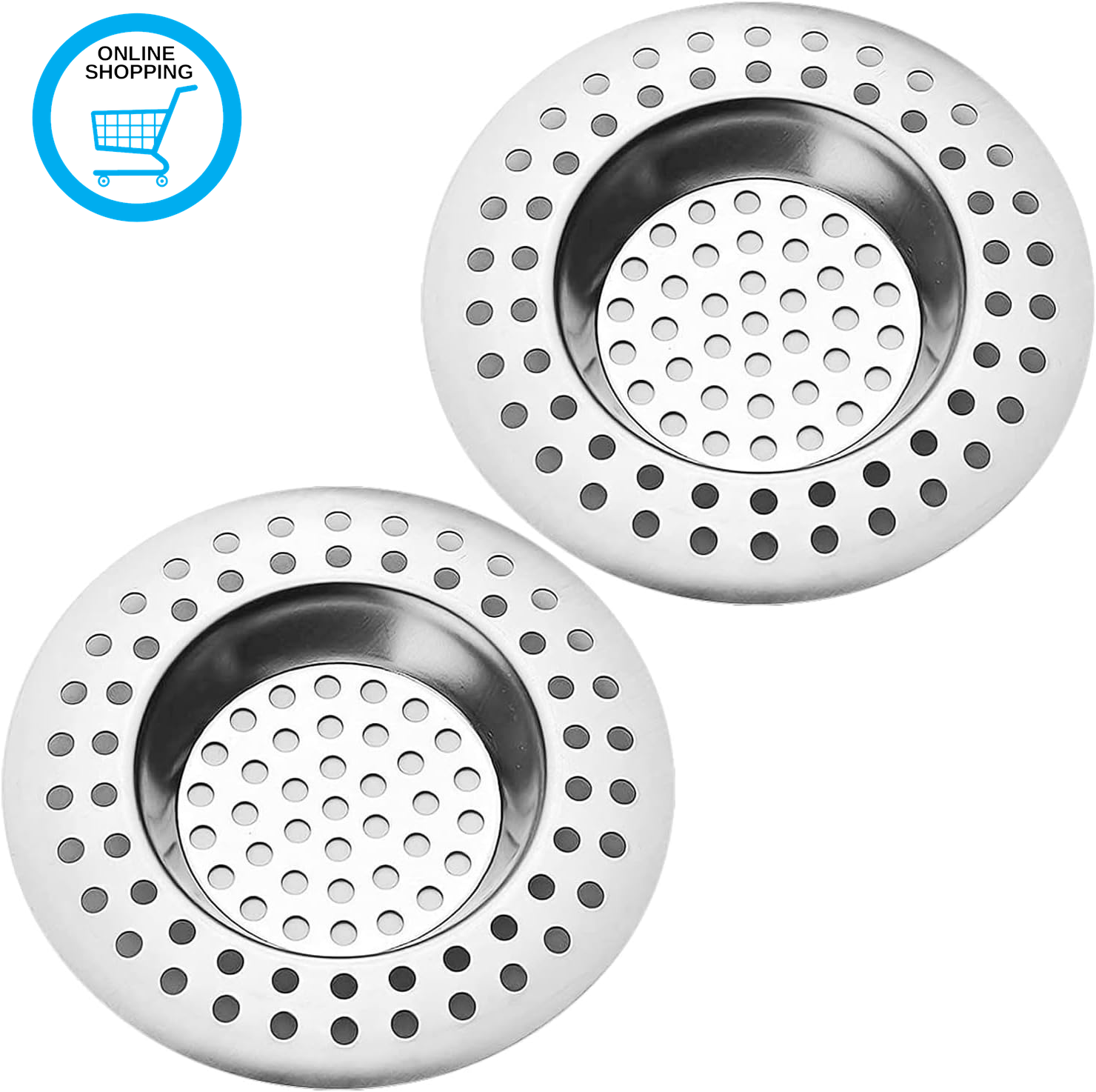 2 PCS Stainless Steel Kitchen Sink Strainer Plug, Sink Sieve Shower Drain Cover