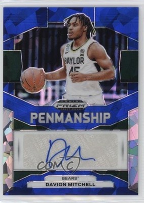 2024-25 Prizm Draft Picks Penmanship Blue Ice 34/75 Davion Mitchell Auto 1q44