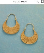 NEW SUNDANCE LIVING CATALOG JEWELRY Riches Untold Gold Hoop Earrings Gondola