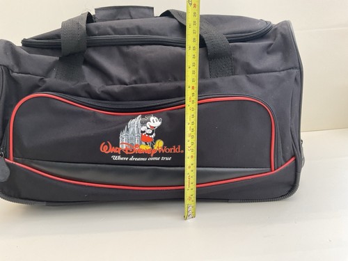 Vintage Walt Disney World Holdall Pull Along Black Bag Wheels Mickey Mouse Case - Picture 17 of 20