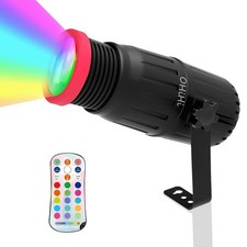 Pinspot Lights, Manual Focus 18W LED Spotlight, 16 Colors and Spot Size Adjus...