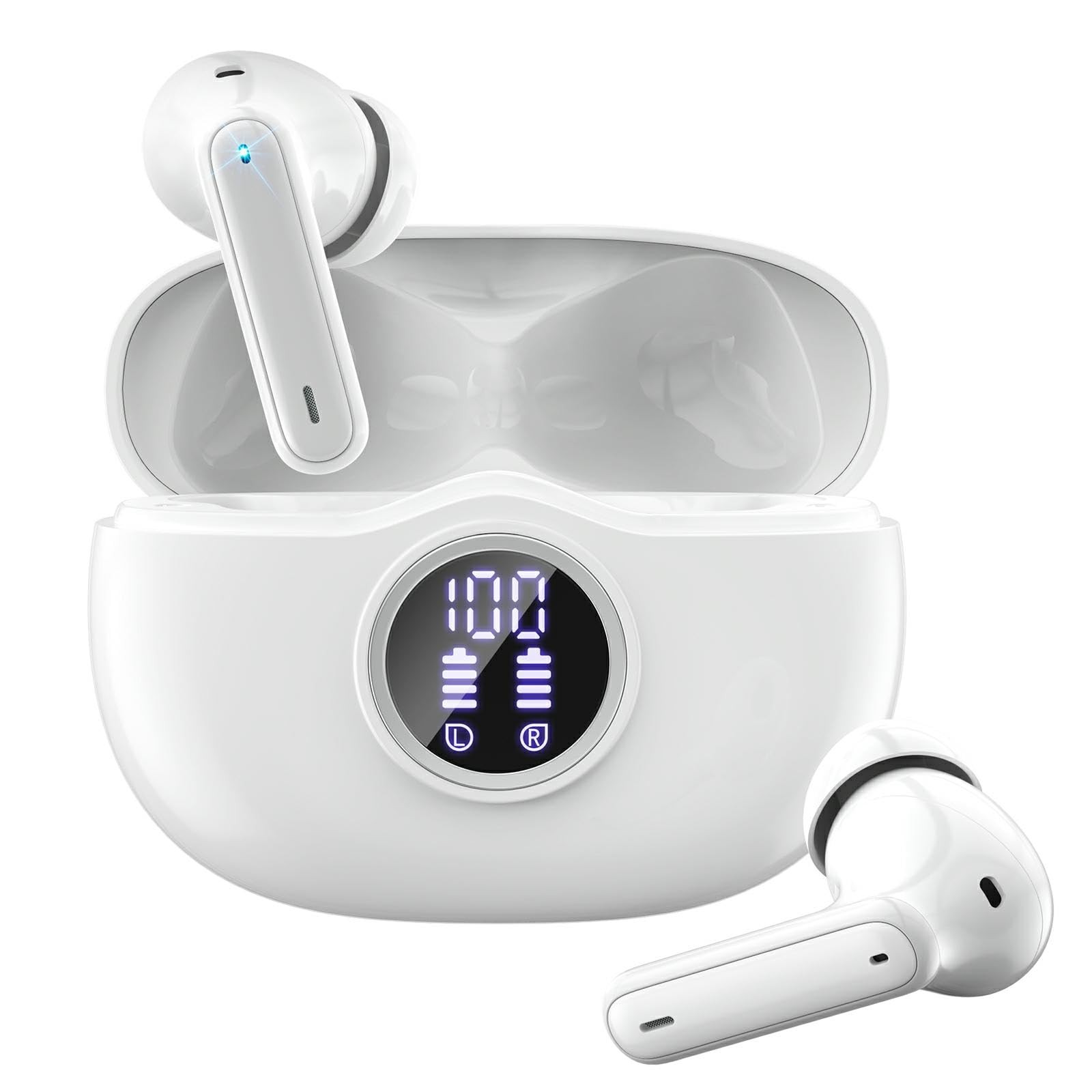 Wireless Earbuds, Bluetooth 5.3 Headphones HiFi Stereo 50H P