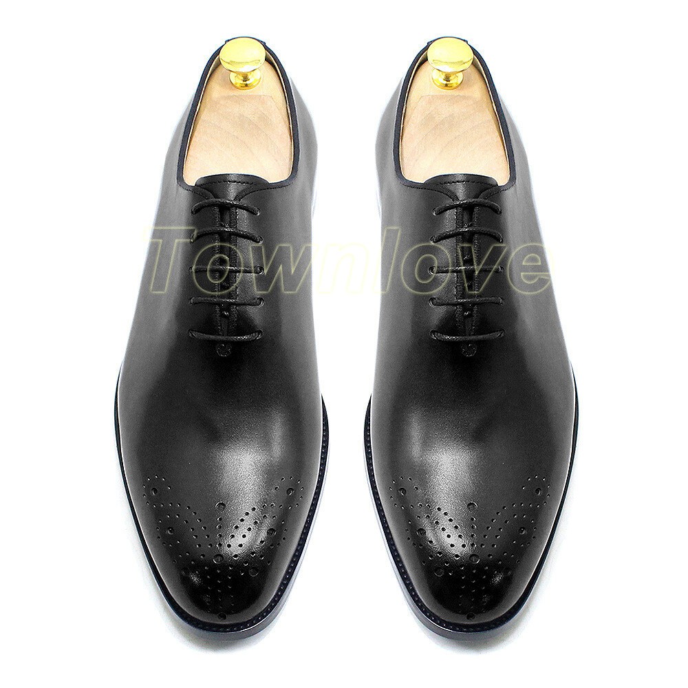 SAOLA Abito formale uomo stile britannico stringato vera pelle scolpito punta brogues