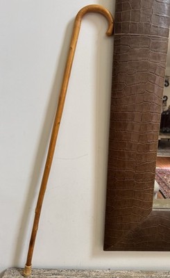 Vintage Bamboo Cane Walking Stick Prop Costume Oriental Wooden Cane 38  Great! 