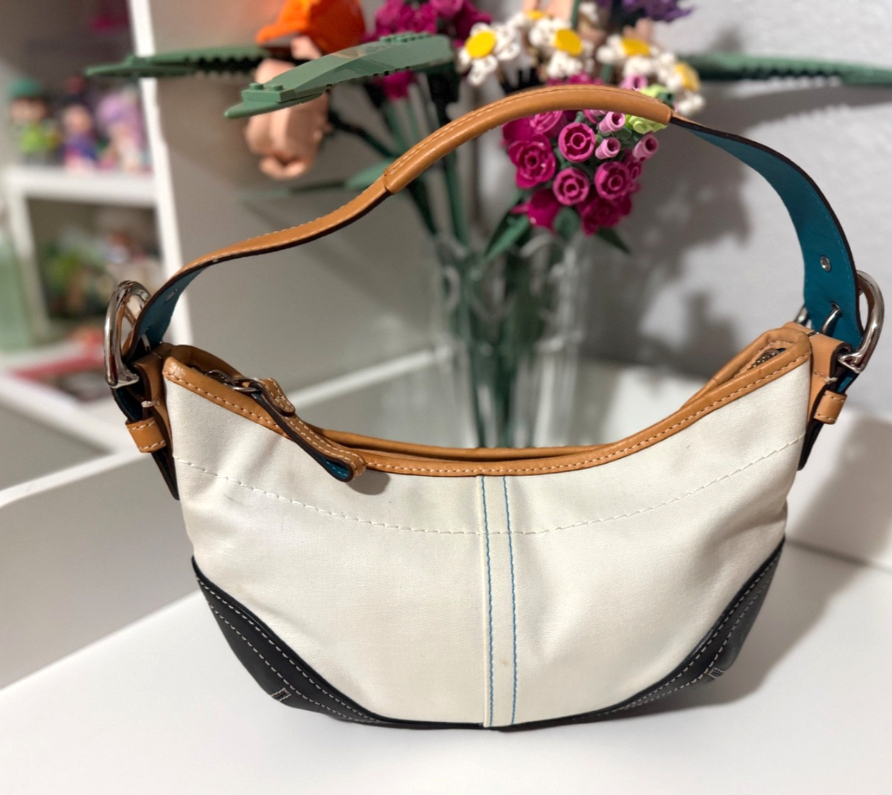 Vintage Y2K Coach Soho Hobo Shoulder Bag Handbags Canvas Leather Multicolor-image