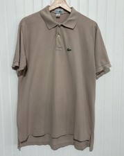 Vintage Izod Chemise Lacoste Short Sleeve Pique Polo Shirt Tan Size L