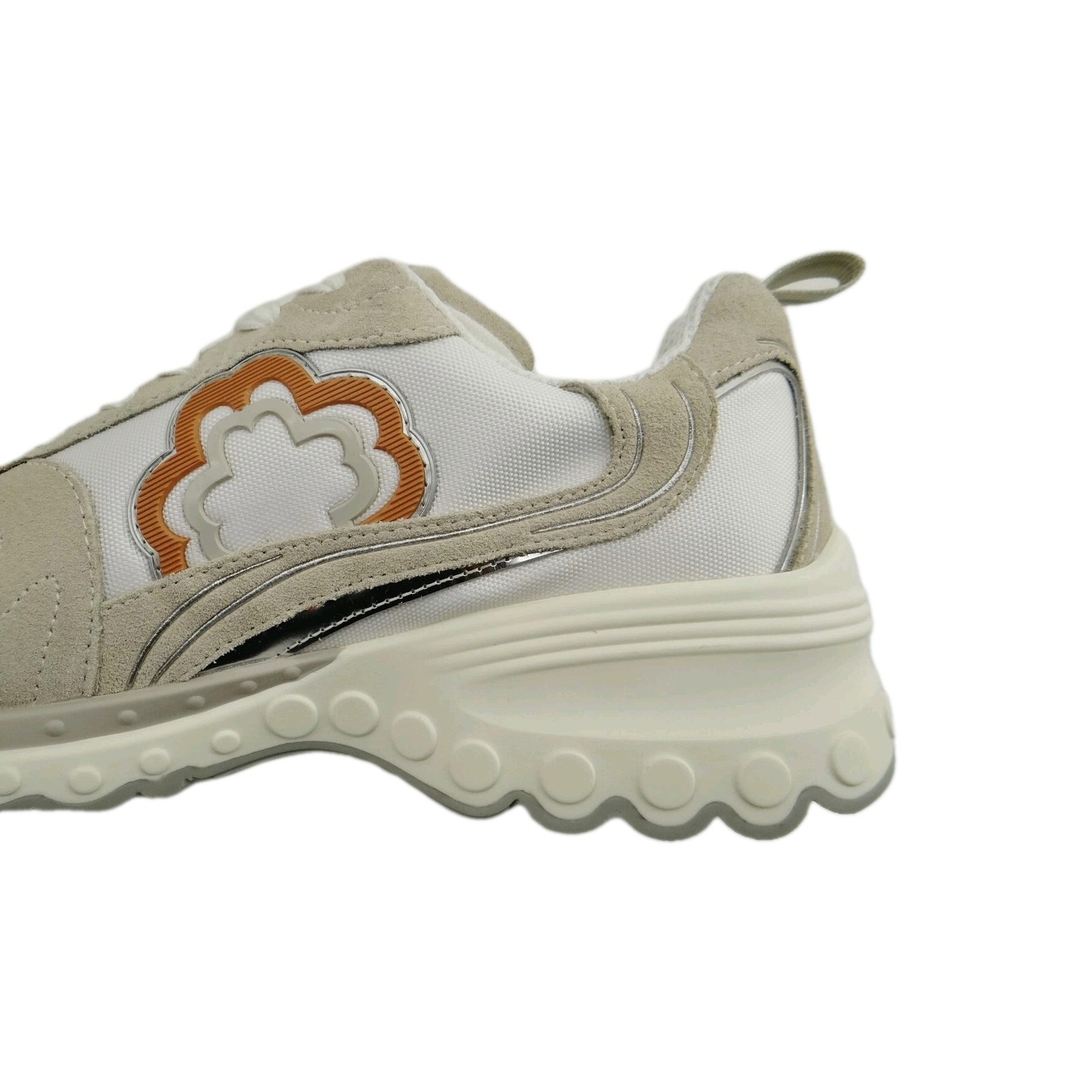 Maje Sneaker Low Sport Shoes Rose Ecru Womens Logo Patch White Mesh 39 image 10