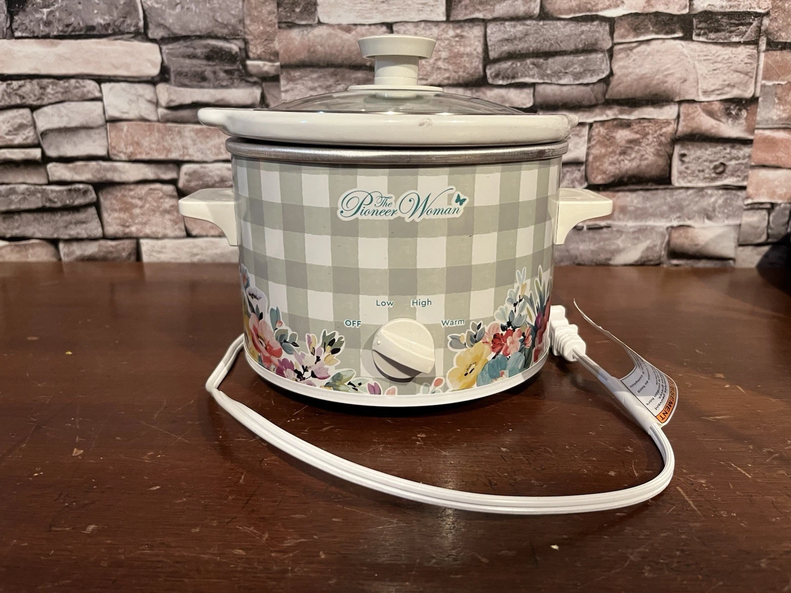Pioneer Woman Small Crock Pot 1 1/2 Qt Very Good Condition