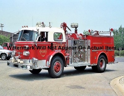 Arlington Heights IL 1968 American LaFrance Fire Truck  Photograph Print 8.5x11''