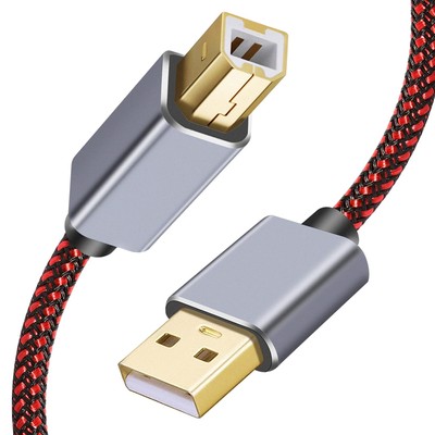 Tiierzon USB Printer Cable - 1.5Ft, Type A Male to B Male, High Speed, 1.5Ft 
