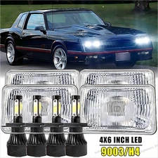 Fit Chevrolet Monte Carlo SS 1980-1988 4PCS 4x6'' LED Headlight Hi/Lo DRL
