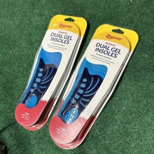 LOT Of 2 Pairs Premier Insoles Womens DUAL Gel Comfort Cushion Shoe Inserts