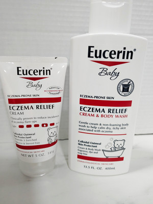 Eucerin Baby Eczema Relief Set: Cream 5 oz & Cream + Body Wash 13.5 fl oz