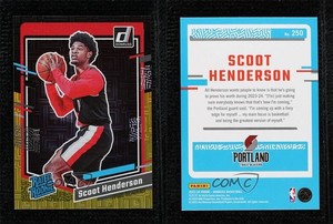 2023-24 Panini Donruss Rated Choice Black Gold /8 Scoot Henderson #250 Rookie RC