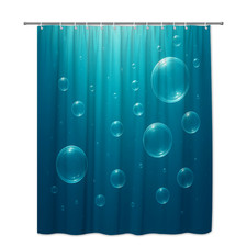 Underwater Bubbles Shower Curtain - Ocean Theme Bathroom Decor