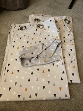 Dunelm Elements Eyelet Curtains Grey 64”x53” With Tie Backs