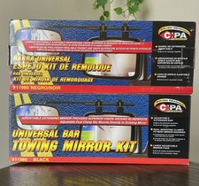 2 New Cipa Universal Towing Mirror 11980 Universal Steel Bar Towing Mirror Kit