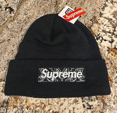 NEW Supreme New Era Bandana Box Logo Beanie Black One Size | eBay NEW Supreme New Era Bandana Box Logo Beanie Black One Size | eBay