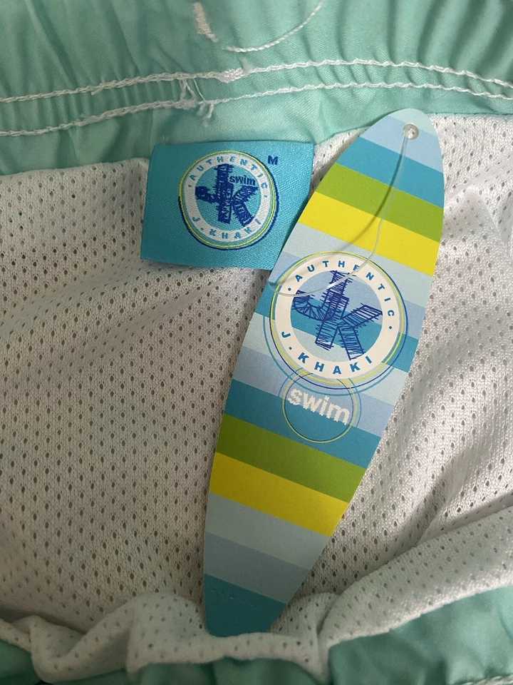 Pantalones Cortos de Natación J Caqui Azul/Verde/Blanco Tabla de Surf Poliéster Talla Mediana Foto 3 de 4