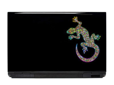 Ornate Gecko Vinyl Laptop or Automotive Art sticker decal computer auto lizard
