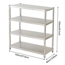 Schwerlastregal Edelstahlregal Edelstahl Gastronomie Regal Küchenregal 4 Böden