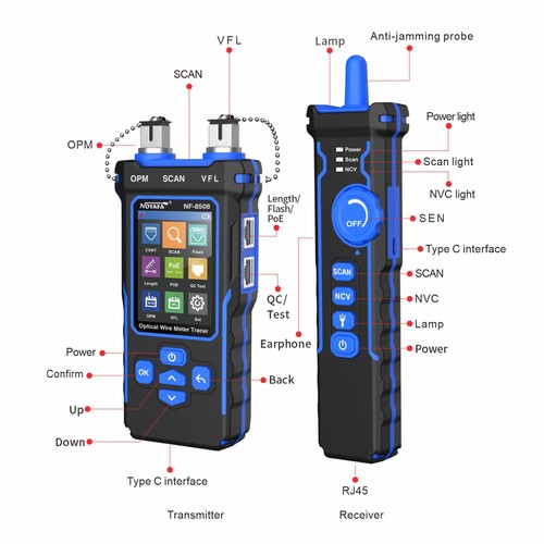 NOYAFA NF-8508 Rechargeable Digital Cable Tester Network Line Finder PoE Checker - Picture 4 of 12