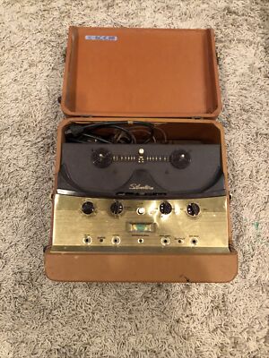 SILVERTONE Deluxe Portable R2R Tape Recorder HIFI Brown Case 6074