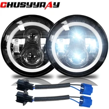7" INCH Round Projector LED Headlights Hi/Lo Beam For Freightliner FL112 Truck
