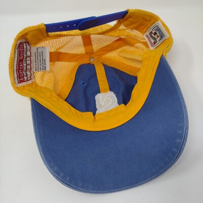 Casquette snapback brodée S bicolore vintage des années 1980 jaune OSFA Casquette snapback brodée S bicolore vintage des années 1980 jaune OSFA