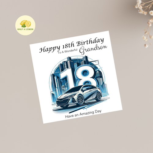 18th Birthday card, customise for ANY Relative, Son, Grandson, Nephew, Cars - Picture 5 of 9
