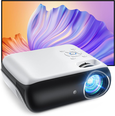 HAPPRUN Projector, Native 1080P Bluetooth Projector with 100'' Screen, Portable O