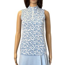 Tommy Bahama Women's Golf  Tennis Top Size XS Blue White Sleeveless 1/4 Zip NWT