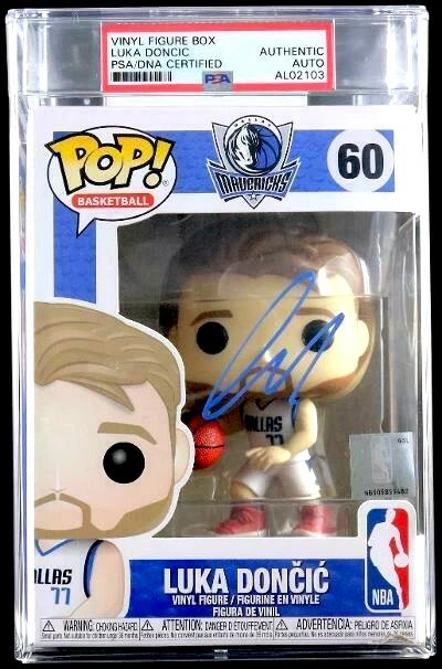 NBA LUKA DONCIC HAND SIGNED ENCAPSULATED FUNKO POP TOY #60 WITH