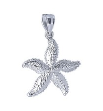 Sterling Silver Starfish Charm Pendant with 18 inch necklace