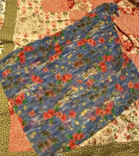 Vintage Hawaii Beach Short Wrap Skirt Cover-Up Aloha Bright Colors Floral