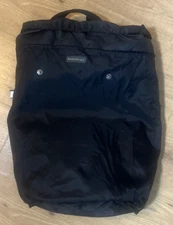 Vintage Banana Republic Large Black Backpack Nylon Drawstring Tote Bag