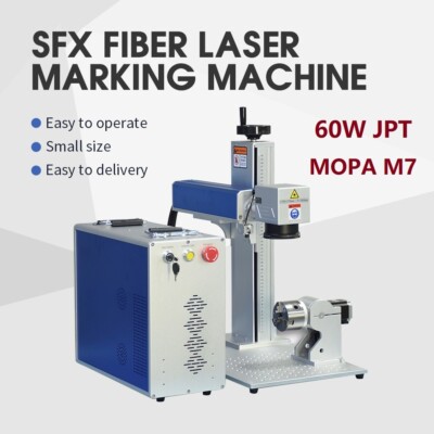 SFX 60W JPT MOPA M7 Laser Engraving Machine 175*175mm Lens with D80 Rotary Axis