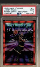 /99 Winner Stays Red Laser LeBron James Cavs Jersey Holographic Refractor PSA 9