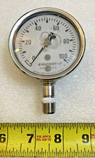Ashcroft 0-100 PSI Pressure Gauge 1008 Welded AISI 316 tube and socket q-8996