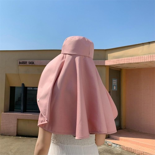 Sombreros para el sol para mujer protección solar ala ancha chal cuello solapa senderismo visera sombrero - Imagen 24 de 42