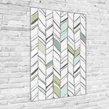 Tulup Glass Print Wall Art 70x100 - Herringbone pattern