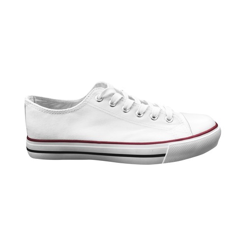 Mujeres Blanco Blanco Blanco Prendas para el torso bajo Rojo Suela de Goma Algodón Lona Zapatos informales - Imagen 5 de 7