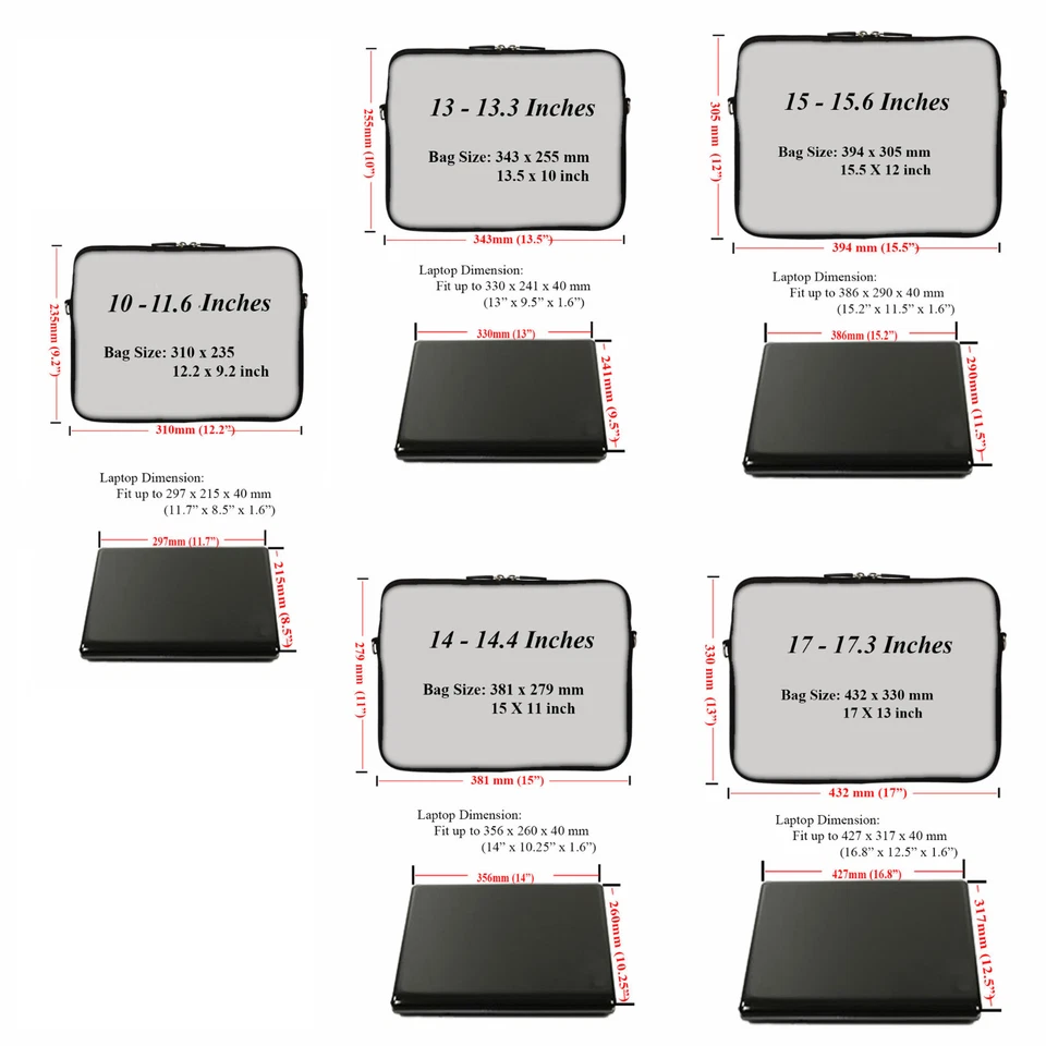 Funda de neopreno para portátil con asa oculta se adapta a 10 pulgadas a 17,3 pulgadas Foto 4 de 4